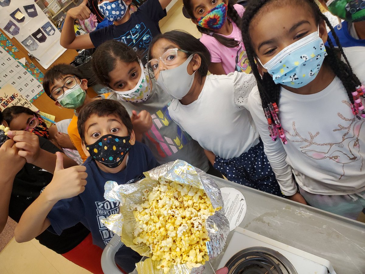 Feels good to be back! Writing experiment success! Thanks to #jiffypop and some heat, we added quite a few sensory experiences. Next stop, writing w vivid detail, sensory starters and red flag transitions <a href="/mlk_elementary/">MLK Elementary School</a> #shinebrightedison