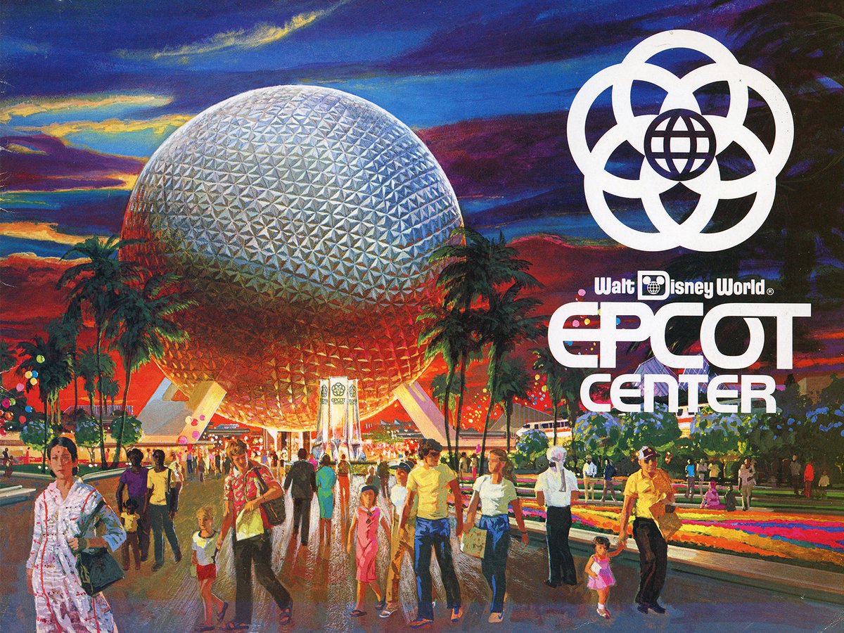 HistoryCenterFL's tweet photo. Epcot opened to the public on Oct. 1, 1982, but had a three-day grand opening celebration that kicked off on Oct. 22, 1982. The park was officially dedicated at 11 a.m. on Oct. 24 by E. Cardon “Card” Walker, then Walt Disney Productions chairman. #onthisdate #Epcothistory #otd https://t.co/vuGaicYOad
