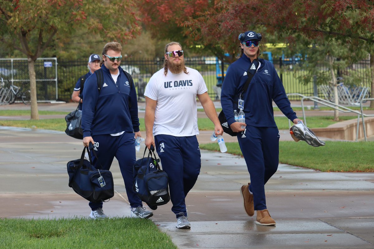 UCDfootball's tweet photo. Next stop Cal Poly 📍 https://t.co/pYAFzRkTo6