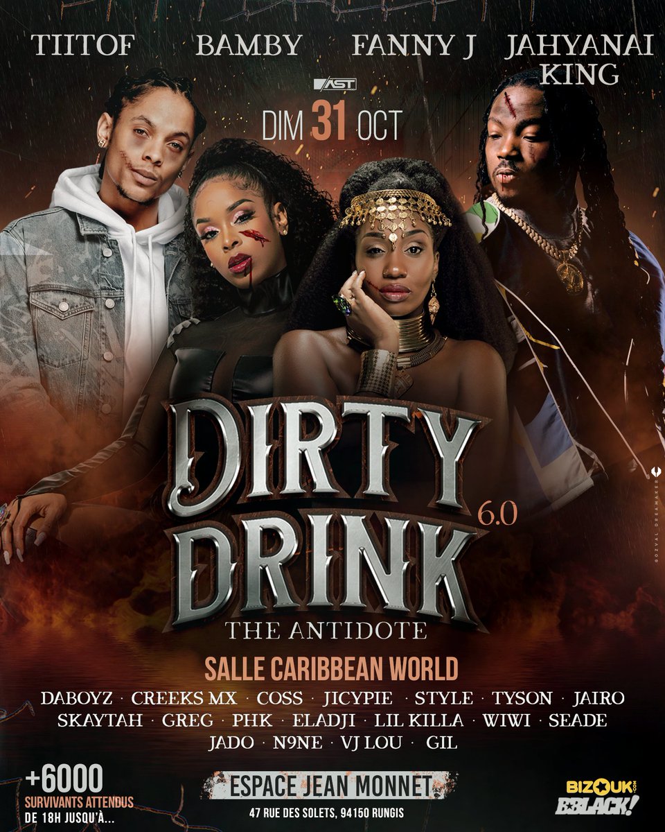 Astprod1's tweet photo. Le compte est bon !! Alors, les amis on fait exploser les retweet pour voir ?

🧟‍♂️ Dirty Drink 6.0 #TheAntidote 🧟‍♀️

Les meilleurs artistes et les meilleurs Dj rassemblés pour vous faire passer une soirée horriblement lourde!

Venez tot🕗

PASS ( Bizouk ) :
https://t.co/uiAlgdPMsS https://t.co/t4GY1ocHiN