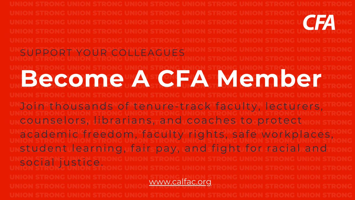 CFA_United's tweet photo. ⭐Union Power is People Power ⭐ #JoinCFA! #Calstate #Faculty #UnionStrong #CFACares #HigherEd https://t.co/hG39Mz6O4t