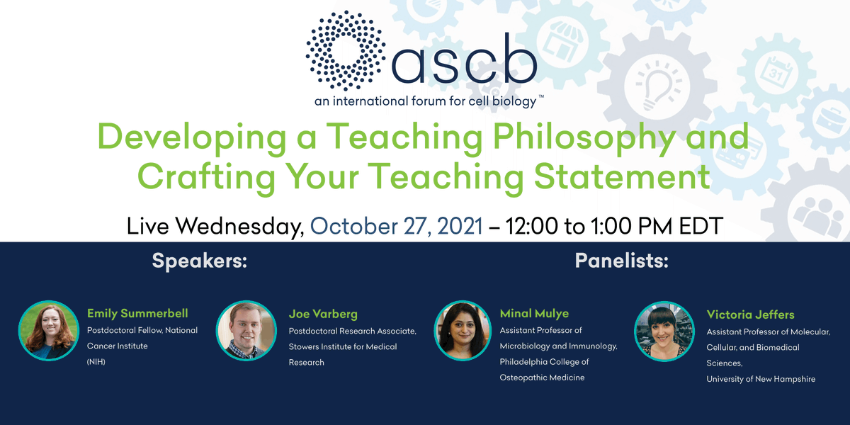ASCBiology's tweet photo. Free Webinar:
Developing a Teaching Philosophy and Crafting Your Teaching Statement
Register now! https://t.co/wK8SReKbcN https://t.co/bmcD3N605B