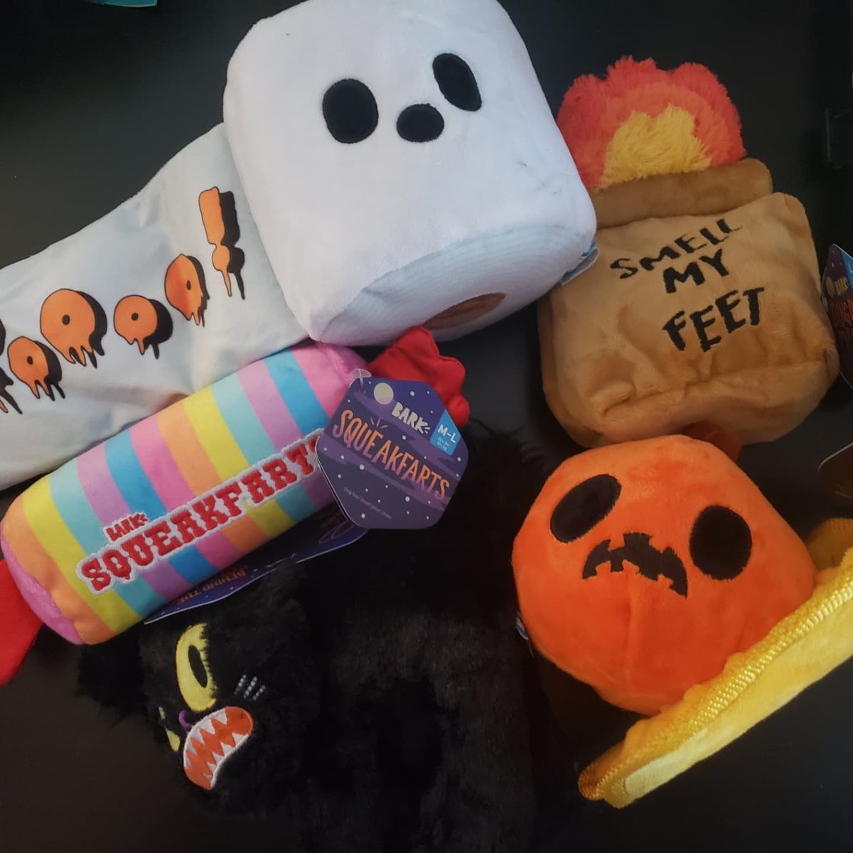 RaisingThe_Woof's tweet photo. October's #Barkbox theme: Mischief Mutts! Super cute toys, Billie hoarded them all in her bed 🤣

#barkboxday #barkboxtoys #happydog #halloween2021 #dogsoftwitter #dogs https://t.co/FeDUDUOpoF