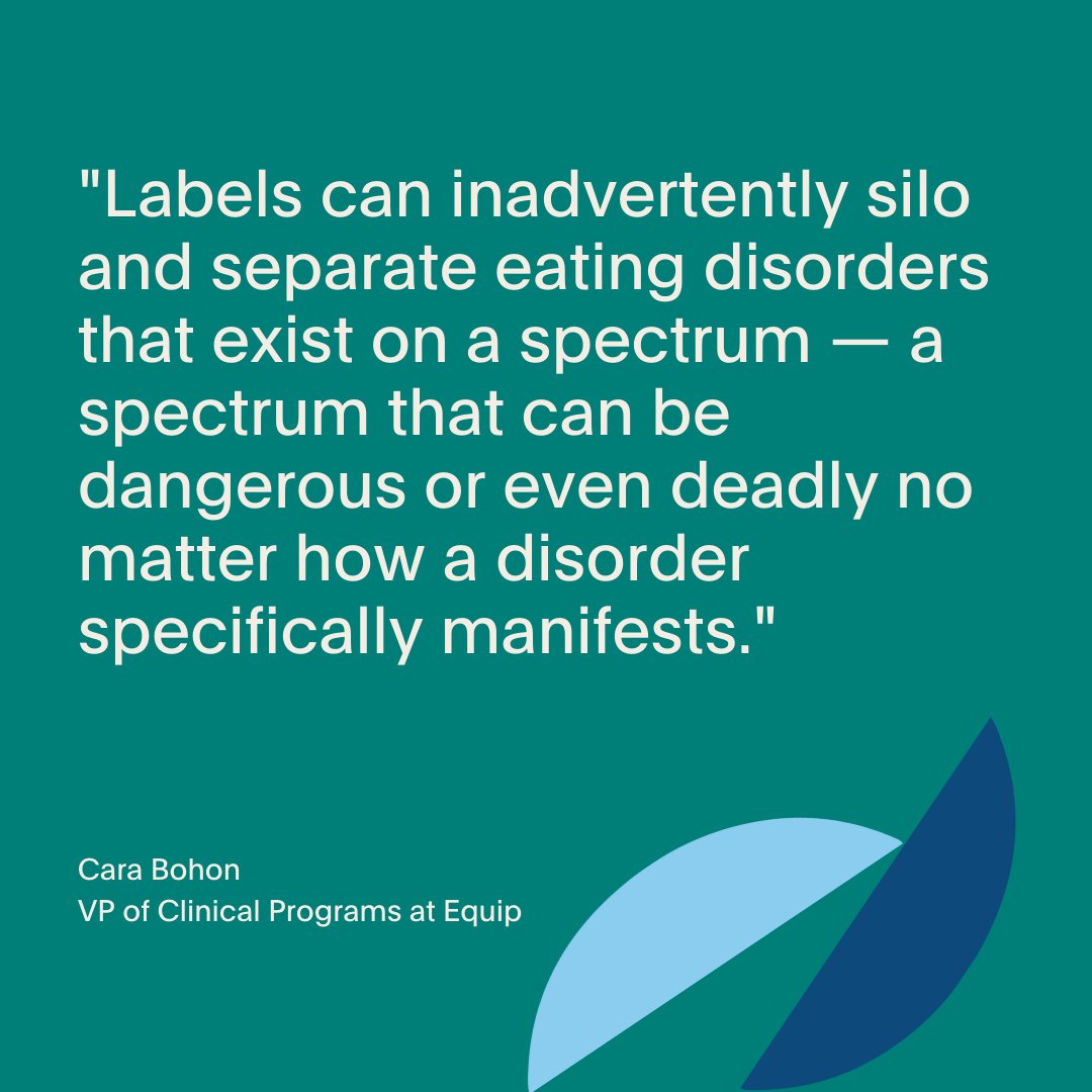 joinequip's tweet photo. As #NationalHealthWeek continues, we're recognizing the impact that labels and language can have on the public's perception of eating disorders. Learn more about eating disorders less frequently discussed here: https://t.co/Y6SwbXly6a https://t.co/jQYuRkdRk0