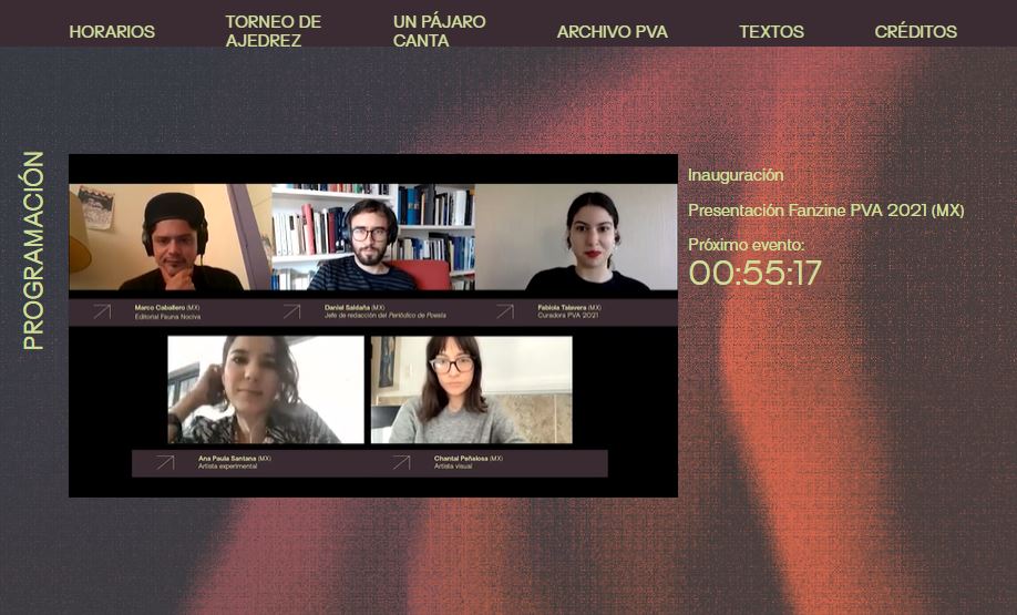 CasadelLago's tweet photo. Charla con las artistas @ch________ y Ana Paula Santana, la @EdFaunaNociva y los curadores del fanzine, Daniel Saldaña París y Fabiola Talavera. #PVA2021 https://t.co/3ATufmu1CG