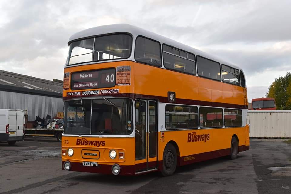 JrnyFan4Life84's tweet image. @TyneFlashback fresh out of the paintshop and looking absolutely stunning is former Busways workhorse Leyland Atlantean 176. Pictures posted with permission from Tyneside Heritage Vehicles.