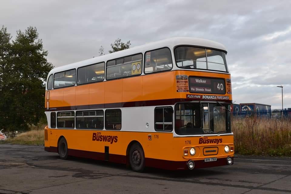 JrnyFan4Life84's tweet image. @TyneFlashback fresh out of the paintshop and looking absolutely stunning is former Busways workhorse Leyland Atlantean 176. Pictures posted with permission from Tyneside Heritage Vehicles.