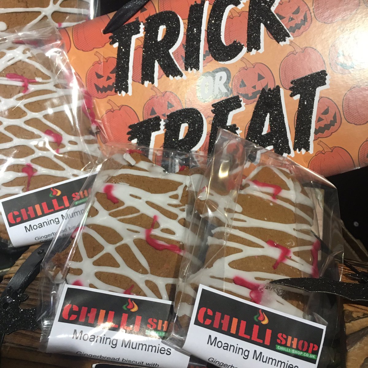 🎃 MOANING MUMMIES 
Halloween Carolina Reaper Gingerbread Cookies in the shape of mummies. 

Limited edition, seasonal creation by the best artisan bakery in the UK <a href="/ATasteofDreams/">A Taste of Dreams</a> £3 exclusive to the <a href="/merrioncentre/">Merrion Centre</a> shop 

Eat one is you dare ⚠️ 

#halloween #trickortreat