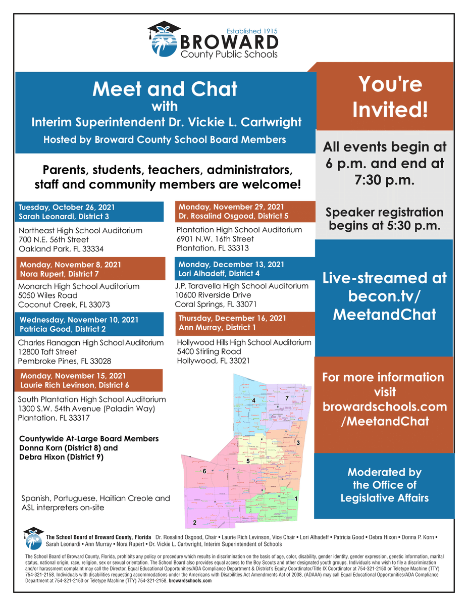 Broward Schools on Twitter Meet and Chat with Broward County