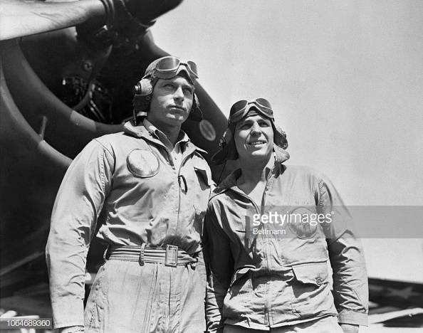 Funonadime's tweet photo. @21DayConnect Here is one. My uncle is on the right and Cecil Harris is on the left. Their squadron the "Fighting 18" made it into the papers after a significantly successful mission  #21DayExperiment https://t.co/qEf59kjrAk