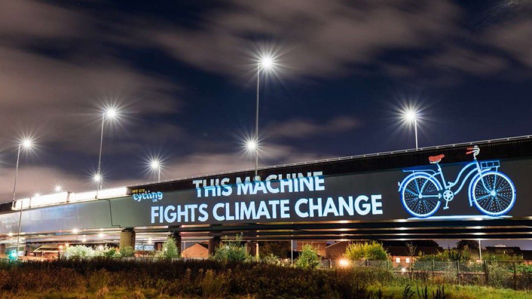 This machine fights Climate Change. 

(and air pollution, excessive public infrastructure costs, increasing public health costs, social &amp; economic inequity, loss of public space from cars, etc etc…)

This machine is fuelled by safe infrastructure.

HT <a href="/JimDensham/">Jim Densham</a> pic from #COP26