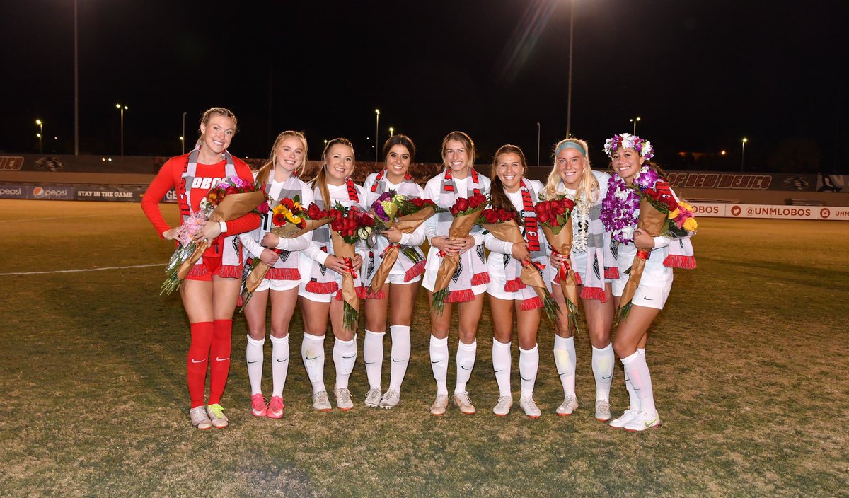 UNMLoboWSoccer's tweet photo. It was such an honor recognizing these seniors last night! Thank you to Malia, Emily, Alexa, Aspen, Cami, Madi, Kylie and Molly for the tremendous impact you have had on the Lobo Soccer program ♥️🤘🏼 https://t.co/oyqP2JLzPO