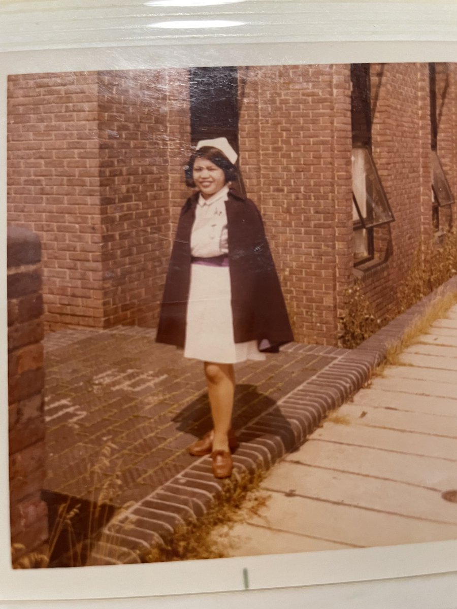 Black history month and No borders in the NHS week of action — highlighting my amazing mum + 50 yrs since she immigrated to the UK to work in the #NHS. Photo boarding PAL jetliner from Mnl to LDN on 24.10.1971. A legacy of care and compassion. #Togetherwecan #PatientsNotPassports