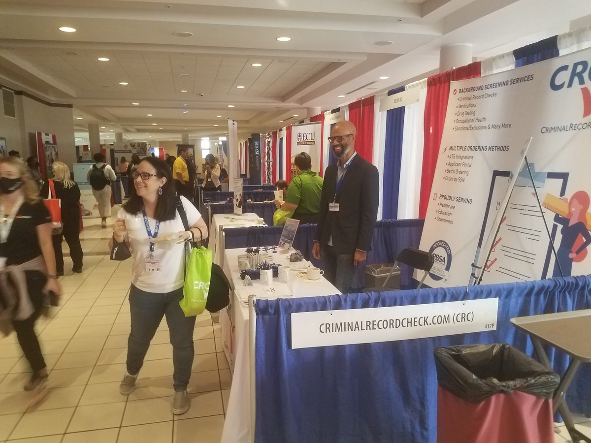 CriminalRecord_'s tweet photo. We enjoyed speaking to all attendees at the
2021 reVision NCSHRM Conference in Greensboro, NC.
Congratulations to the winners of our gift card drawing and thanks to all who stopped by our booth to learn more about CRC!
#HR #ncshrm #onboarding #backgroundchecks #drugscreening https://t.co/0mv2CF5EHR