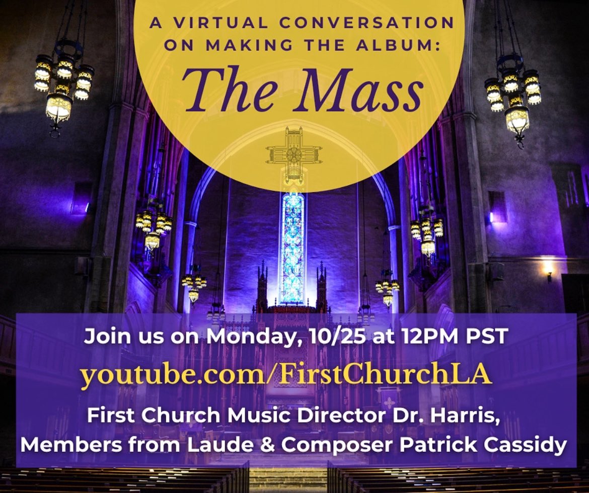 Join us for the release of our next single, Credo In Sanctum Spiritum, on Monday, Oct. 25th. Also the same day, please tune into a special behind-the-scene virtual conversation with the composer and members of Laude at 12pm pst. youtube.com/watch?v=zGe32V… 

#TheMassAlbum #Credo
