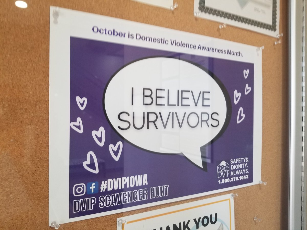 KarenGre2's tweet photo. I found another poster for the DVIP Scavenger Hunt @HillsBank #DVIPIowa
#DomesticViolenceAwarenessMonth @MomsDemand https://t.co/dPx8aUhben