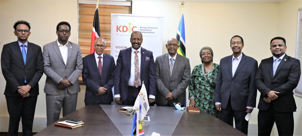 The CEO #MohamudMohamud today hosted visiting delegation from Somaliland led by Dr. Issa, Min. of F.A. The team had come to benchmark on the concept of Deposit Insurance in Kenya. 
#DeepeningDepositInsurance