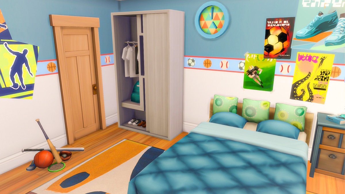 TheSpookySimmer's tweet photo. Sports Obsessed Teen’s Room in my recent big, colorful family home🏈⚽️ @TheSims #TheSims4 #Ps4 #ShowUsYourBuilds #ConsoleBuilds
🏅gallery id: kyliekathleen97🏅 https://t.co/hvg1BPhiWz