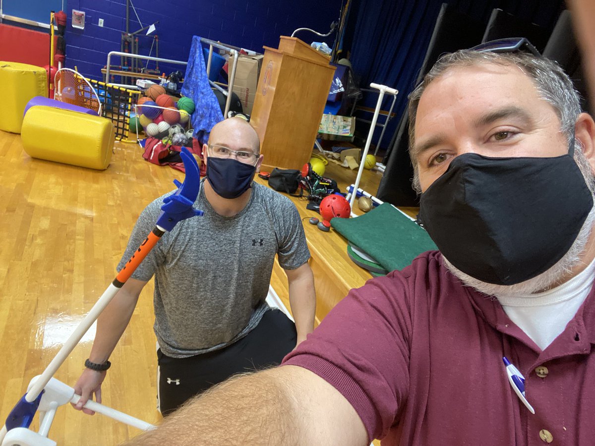 We’re back… innovating with adaptive equipment for our student’s needs.  Mr. Hughes building improved pumpkin launchers.  <a href="/drschrepp/">Ginny Schreppler</a> @ColonialSDstrct