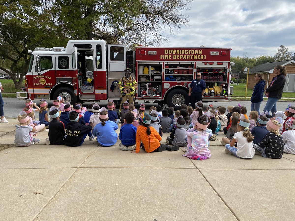 Thank you DTown Minquas Fire Co. #2! Grade K &amp; 1 Ss heard all about fire safety from the DTown Fire Department today! Thanks for keeping us all safe!
#DASDPride #goewcougars #everyonematters