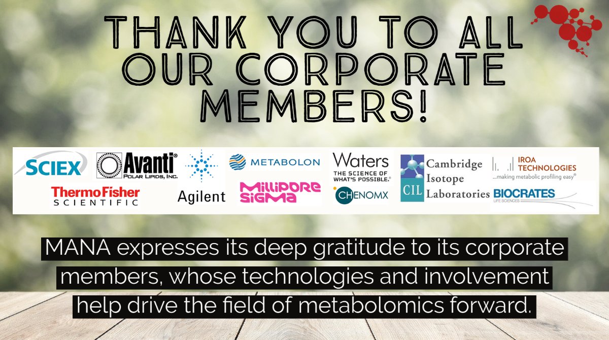 MetabolomicsANA's tweet image. A big thank you to all of our MANA Corporate Members for your continued support #MANA2021! @SCIEXnews @AvantiLipids @Agilent @Metabolon @WatersCorp @cilmkt @IROA @biocrates_life @thermofisher @Chenomx @MilliporeSigma