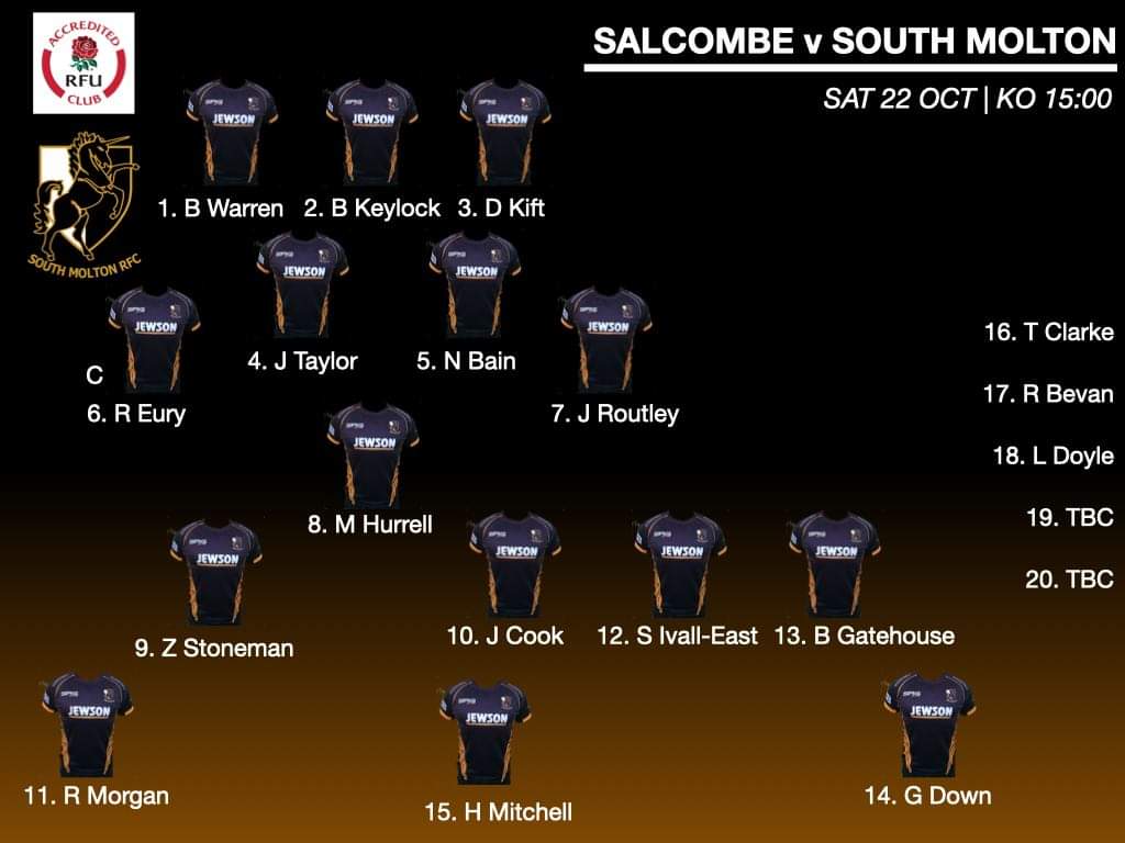 Head Coach Scott Warren-Williams has selected his squad to take on Salcombe tomorrow at Two Meads, Camperdown Rd. 

Kick Off 3pm

Free entry 
Free car park
Come and cheer us