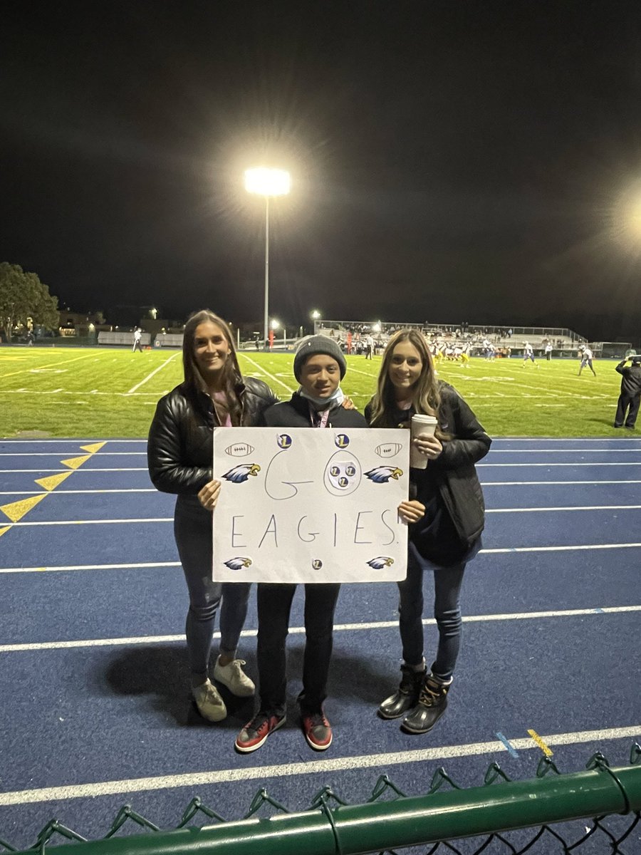 Last game of the season with <a href="/ToriHeinrich/">Ms. Tori Heinrich</a> and <a href="/LEYDENFOOTBALL/">Coach Cerasani</a>'s biggest fan! #leydenpride #SeniorNight