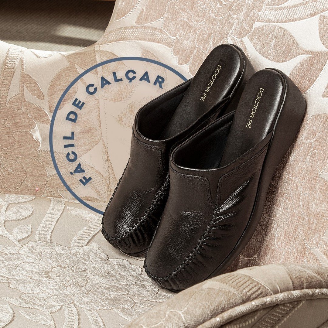 Sapato Feminino Doctor Pé Conforto em Couro Preto 6868 - FKV Calçados