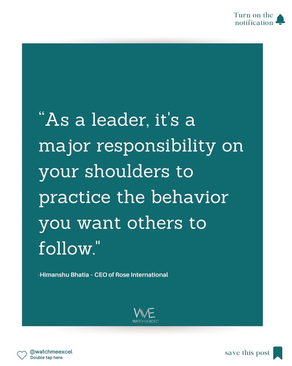 It’s called practice what you preach.