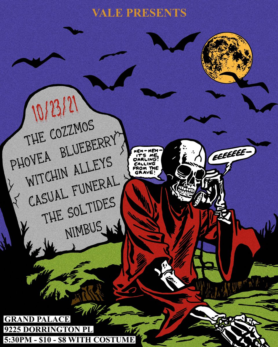 Tomorrow night Saturday October 23rd at the Grand Palace in Arleta 🎃