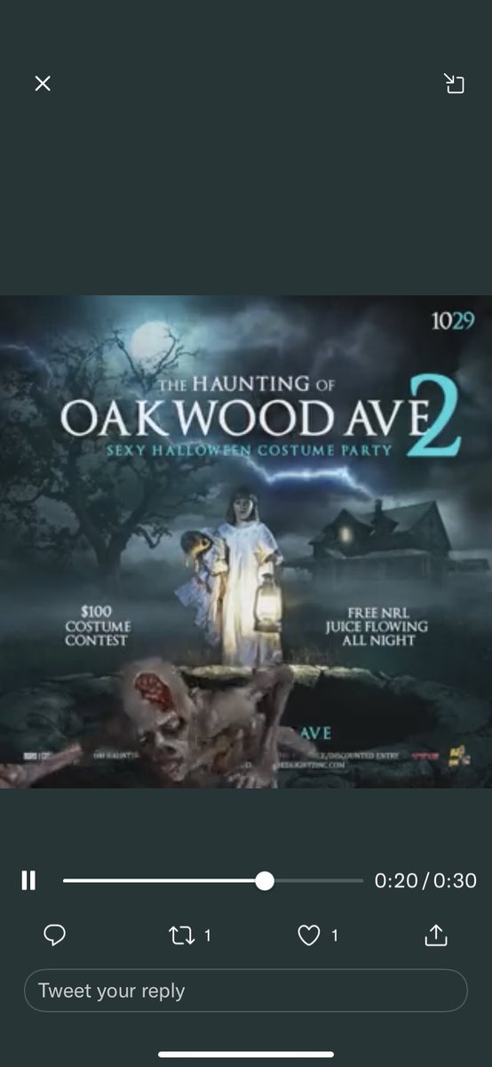 Auriell33's tweet photo. Don’t Be Scareddddd ITS HALLOWEEN 🎃 👻
•
The Haunting of Oakwood Ave PART 2😈
•
Bring Those Costumes Out and Show Yo SPOOKY Side🥸😉💀 $100 For The Best Costume💵
•
@iamzachalan On The 1s & 2s🎤🎵
•
FREE NRL Juice Flowing ALL NIGHT🆓🥤🧃
#WeAreTheMove🚫🔴🚦 https://t.co/u0Nv45RA03
