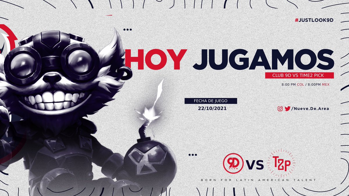nueve_de_area's tweet photo. Noche de #WildRift
Acompañemos en nuestro partido por la #WildMasterSeries en contra de @pick_time2 ¡No sé lo pueden perder!
8:00 pm 🇲🇽•🇨🇴
Canal de la transmisión: https://t.co/UFTJi9Pp2Z https://t.co/09zDqvTkyT