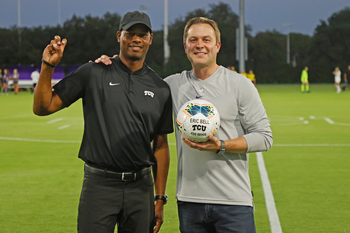TCUSoccer's tweet photo. Tonight we celebrated @CoachEricBell and his 100th win at TCU! Congrats Coach!

#GoFrogs https://t.co/jqmug4dTbU