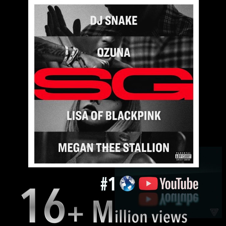 WORLDMUSICAWARD's tweet photo. #SG with #DJSnake, #Blackpink's #Lisa, #MeganTheeStallion & #Ozuna tops the #GlobalYouTubeCounter, the most watched video in the world in the last 24 hours with over 16 MILLION views!๐ช๐ฅ๐ฅ๐๐ฅ1๏ธโฃ6๏ธโฃโ๏ธ๐ฅ๐๐๐๐๐
https://t.co/voIKiI1GUN https://t.co/SYpunjtspD