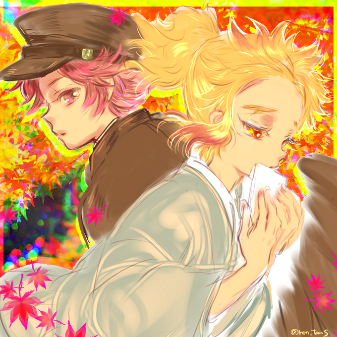 こはるの🎊㊗️🎊さんがTwitterに投稿した煉獄杏寿郎(鬼滅の刃)のイラスト。