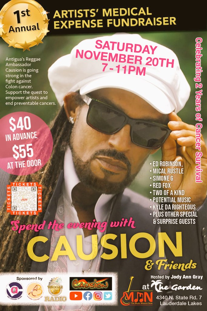Date Night is BACK! Live Music is BACK! What R U Doing Nov 20th?
#CausionAndFriends
#LiveMusic #TheGardens
#CausionMusic #Live #Reggae #Music #AntiguasReggaeAmbassador #SeeCausion #ArtistMEDICALFundraiser
