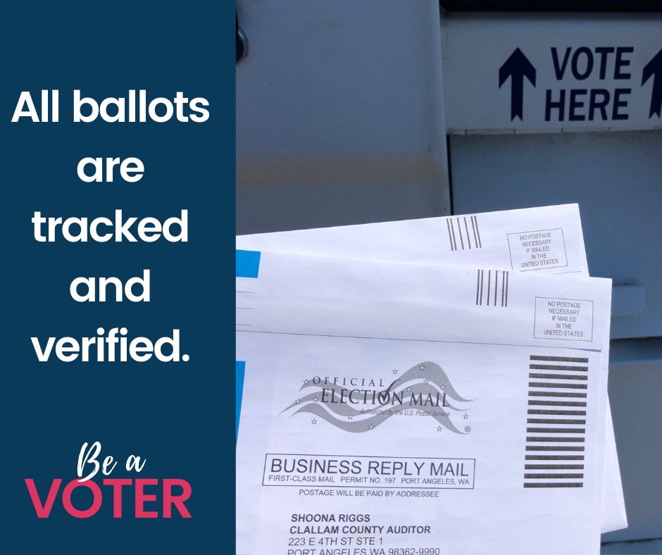 LWVWA's tweet photo. All ballots are tracked and verified. The ballot-counting process begins with signature verification. Votes are counted and ballots are preserved. 

From the moment they arrive, ballots are tracked and kept safe. #WAVotingFacts https://t.co/bavqP8sMzu