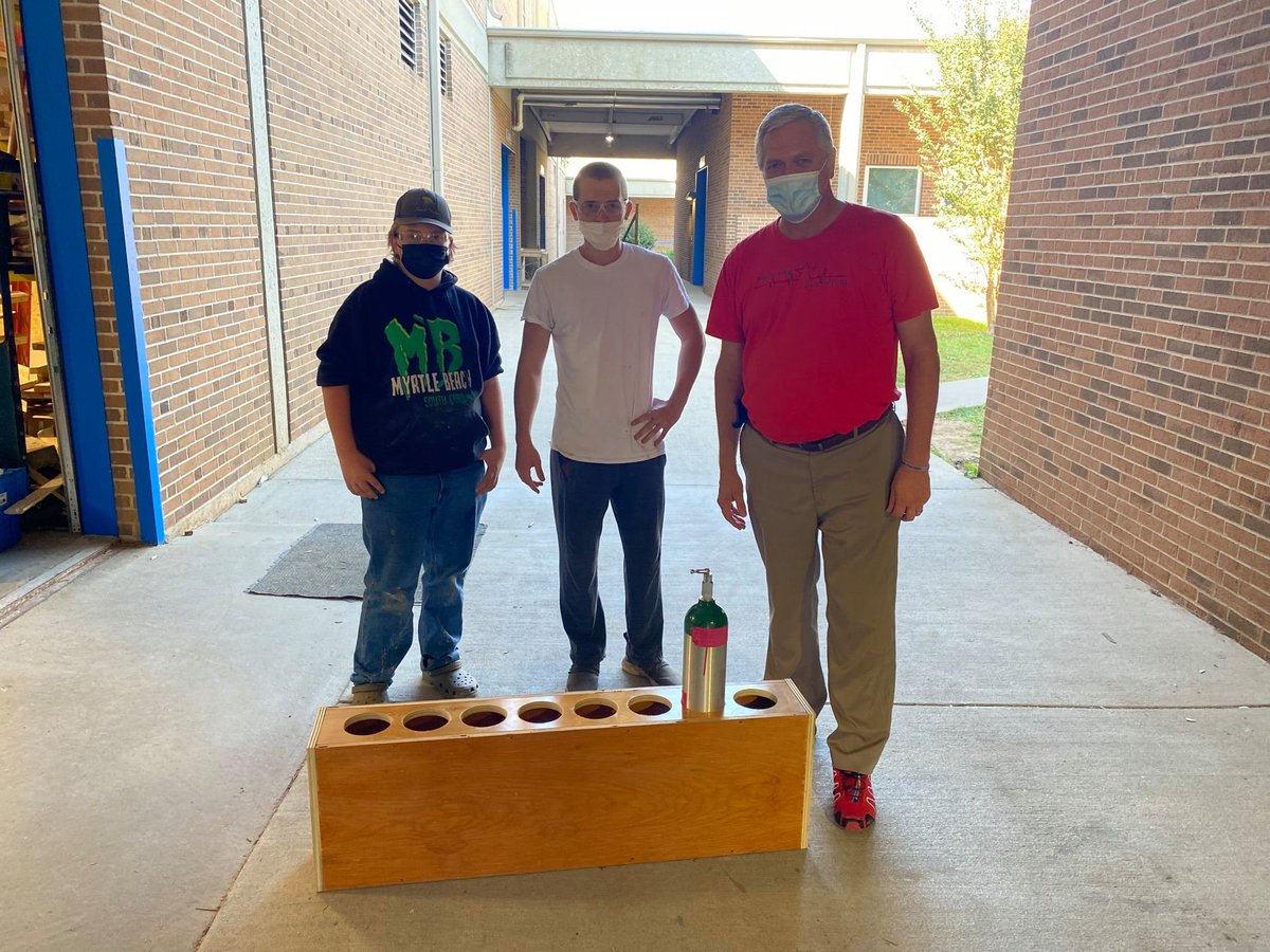 MaryFinley13's tweet image. Our @mcscte  program is constantly #collaborating with other classes.  Our #construction and #woodworking class designed and built an O2 tank storage rack for the McDowell High School #EMT Class. #CTEWorks