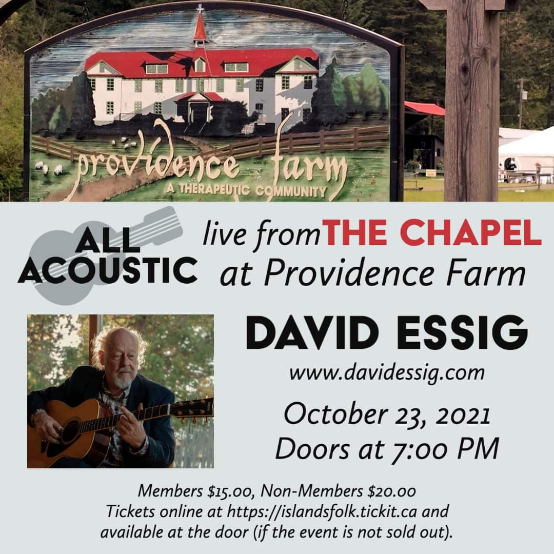 Really looking forward to this. The Chapel at Providence Farm is one of the best sounding acoustic venues in Canada. Hope you can join us. #livemusic #rootsmusic #cowicanvalley #islandsfolkfestival