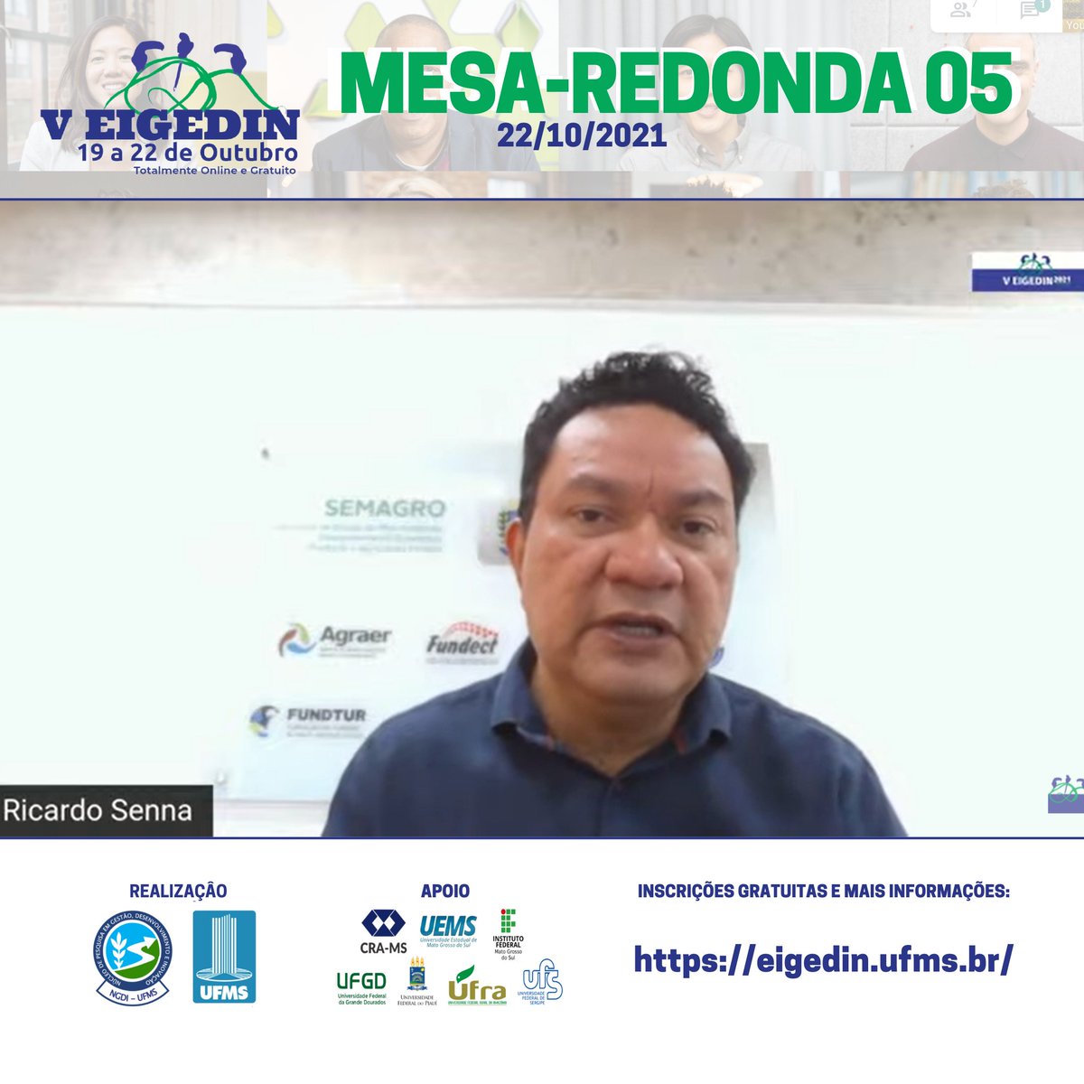 eigedin's tweet photo. Nesta tarde, em seu quarto e último dia, o V EIGEDIN contou com a mesa-redonda - “Governança Pública: Gestores Públicos, Órgãos de Controle e Controle Social”. Fique ligado na nossa programação! https://t.co/Os4529NICf