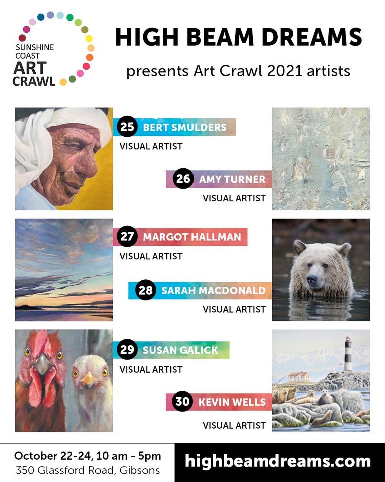 DuaneBurnett's tweet photo. THIS Weekend! High Beam Dreams presents 6 fabulously talented artists at 2021 Sunshine Coast Art Crawl Oct 22-24th, 10-5pm in Gibsons. @SCArtCrawl    #events  #sunshinecoastbc #artcrawl https://t.co/Pf1lhdvSJu https://t.co/92TFPkC3ul