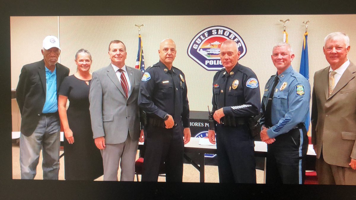 Award-winning actor and producer <a href="/morgan_freeman/">Morgan Freeman</a> recently served on the panel that interviewed police officer candidates for the Gulf Shores AL Police Dept.  Community involvement at its best.