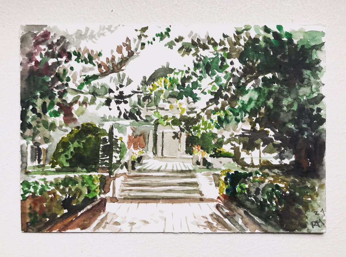 RMuehr's tweet photo. Famous cemetry island San Michelle. #quicksketch #pleinair #watercolor https://t.co/LRuBVJlmfM