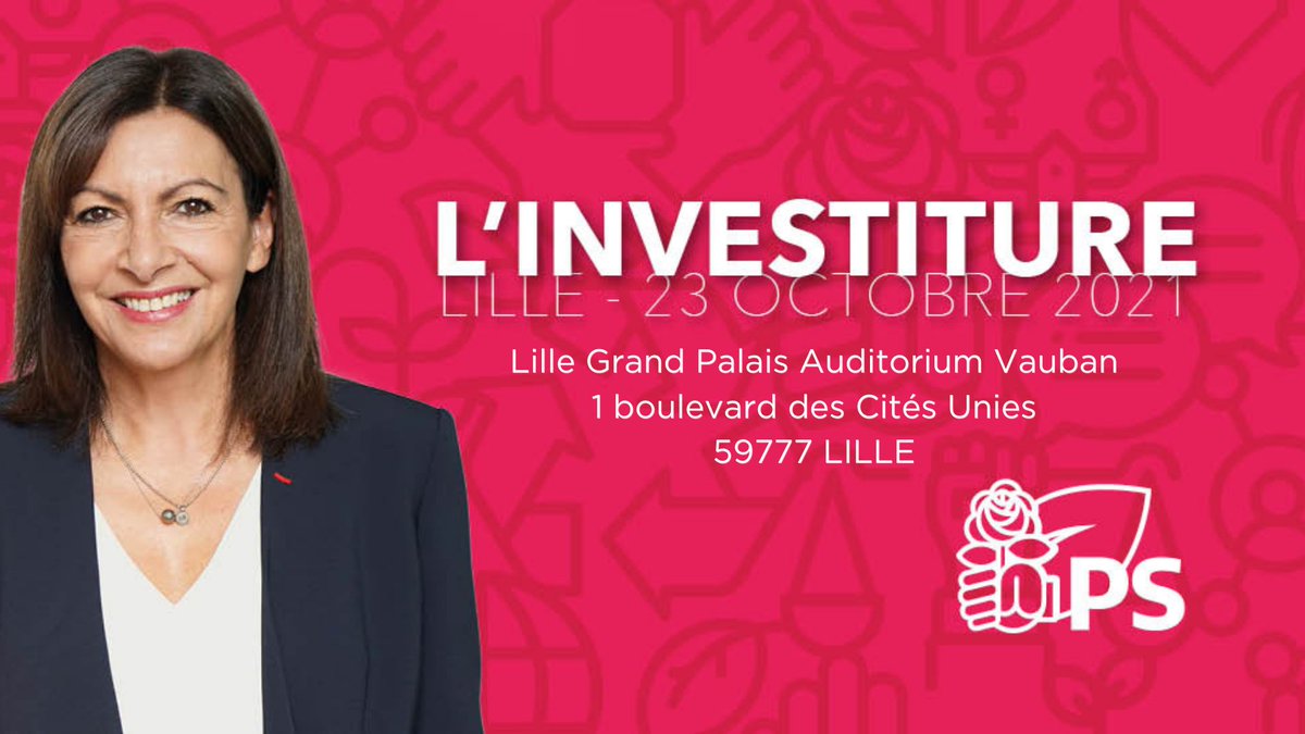 partisocialiste's tweet photo. 🔴⌚️H-5 avant le lancement de la convention d'investiture !
Pour celles et ceux qui nous rejoignent sur place, rendez-vous au Lille Grand Palais !
Et pour toutes celles et tous ceux qui nous suivent en direct à distance, c'est par ici 👉 https://t.co/7ZcE9HPZOP https://t.co/W5O75K5kXD