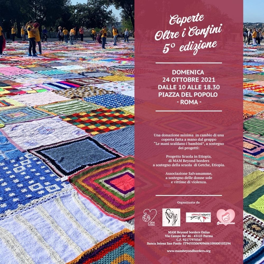 VanGengis's tweet photo. Domenica, a #Roma, a Piazza del Popolo ci sarà la 5a ed. di "Coperte oltre i confini". La piazza verrà colorata da migliaia di coperte fatte a mano che saranno in vendita. Il ricavato andrà ai progetti #MAMBeyondBorders e #Salvamamme.

Siete invitati! 😉 https://t.co/vZ5VMFxVpm