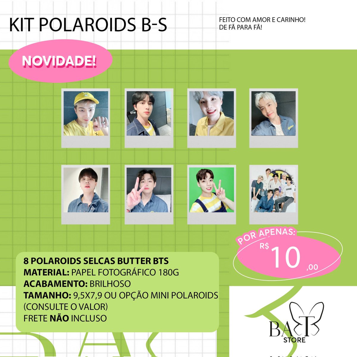 BAT_Store_'s tweet image. 🦋 Kit Polaroids B-S [#BTS]

🏷|| Pedido via DM
📫|| Envio em até 12 dias úteis 
💵|| Depósito, transferência, pix, paypal (taxa de R$4,50) ou boleto (taxa de R$3,50)
📩|| Frete Fixo: R$12,00 
🎁|| Acompanha brinde!