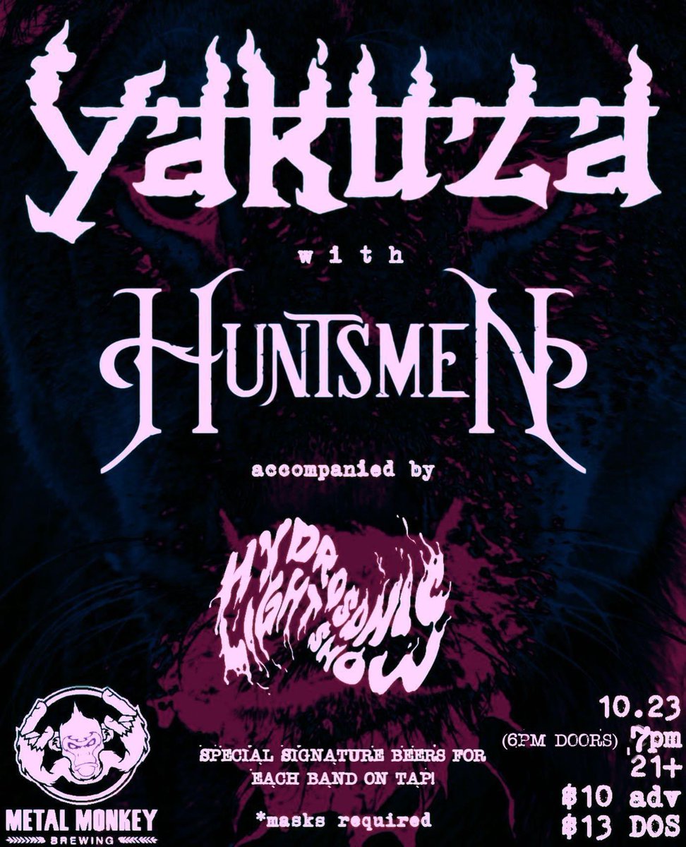 TOMORROW! doors at 6pm, we start at 7pm SHARP.

this is a very special one, as <a href="/MetalMonkeyBrew/">Metal Monkey Brewing</a> has re-tapped our beer (‘Clearing the Sand’) as well as <a href="/yakuzadojo/">yakuza</a>’s new beer ‘Hinokami, The Shinto God Of Fire’!

come join us for a very special evening.  

facebook.com/events/s/live-…