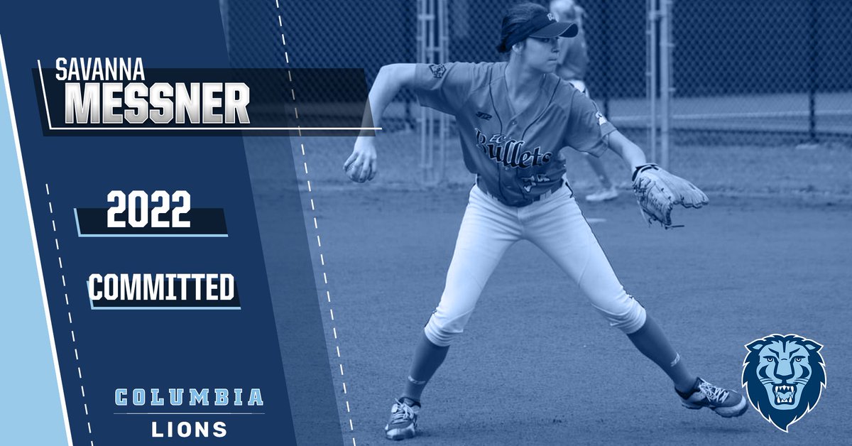 savannamessner's tweet photo. I’m so excited to announce that I have verbally committed to continuing my academic and athletic career playing D1 softball at Columbia University. I would like to thank the Columbia coaching staff for giving me this opportunity!🦁@JenTeague24 @CoachKrysiak @CoachSmith2121 https://t.co/UOtpbYBRGo