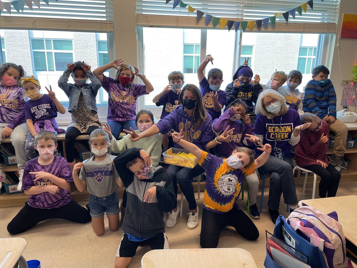 GC3rdGrade's tweet photo. We had so much fun with Spirit Week 2.0 💜🧡!! @BSCSD https://t.co/M32L5CSVan