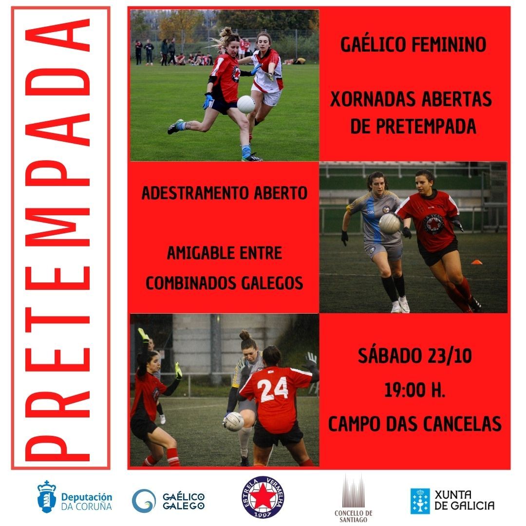 Este sábado temos cita co gaélico feminino no campo das Cancelas!
Acolleremos a segunda das xornadas de pretempada, con adestramentos abertos e un amigable entre combinados de xogadoras galegas para seguir quentando motores 🏐